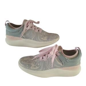Klogs Moshn Rhythm WMS SZ 7M Shoes Orthotic Walking Blue Pink Oil Slip Resistant